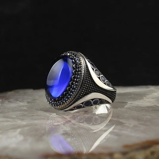 Vintage 925 Sterling Silver Natural  Blue Sapphire